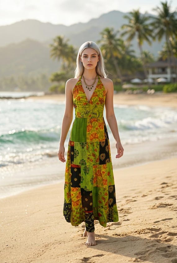 twist halter maxi dress Rhoda | White Twist Halter-Neck Cape Maxi Dress main image 1