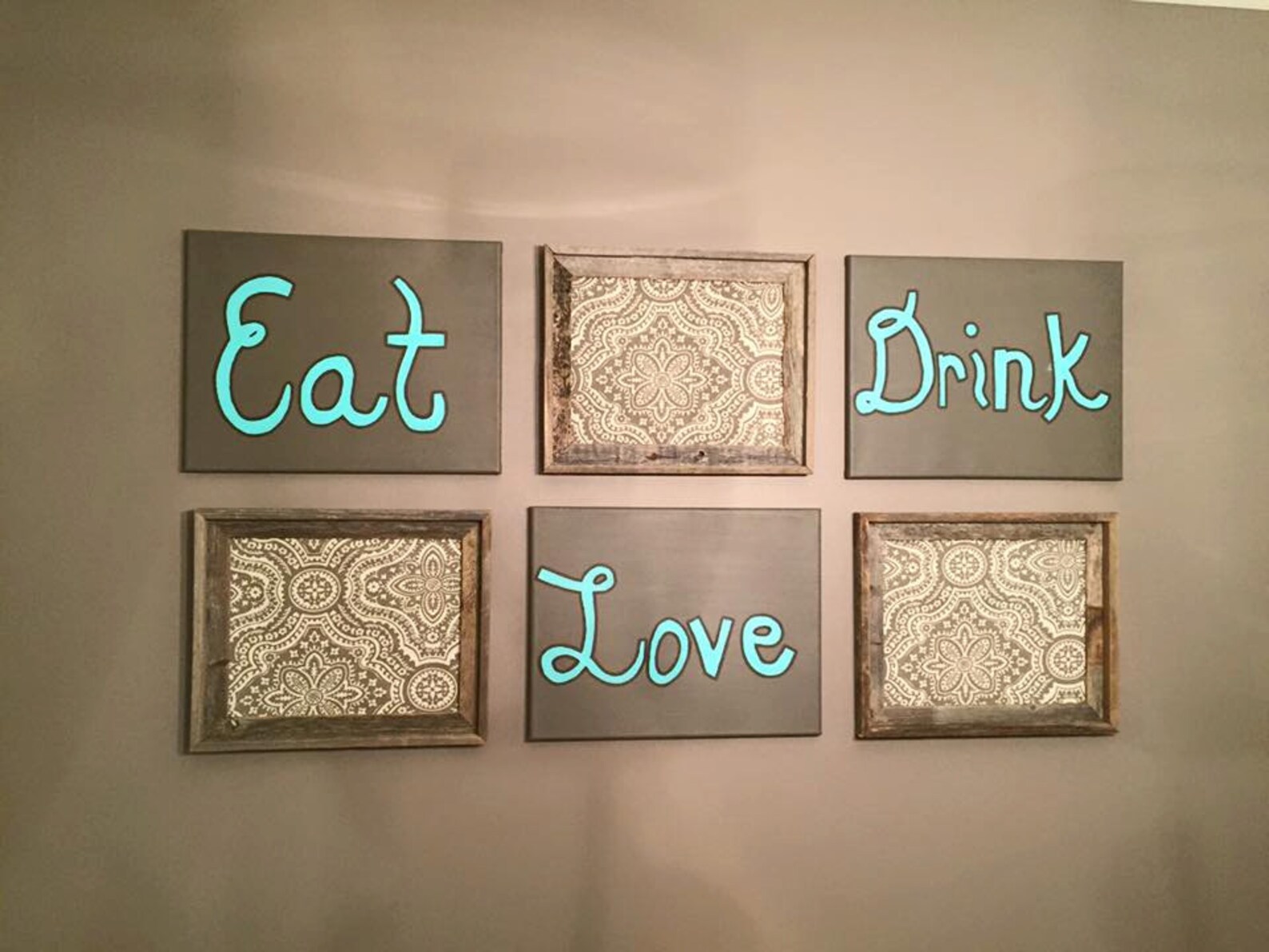 Wall Art Eat.drink.love 5x7 Dining Room Decor Kitchen Etsy