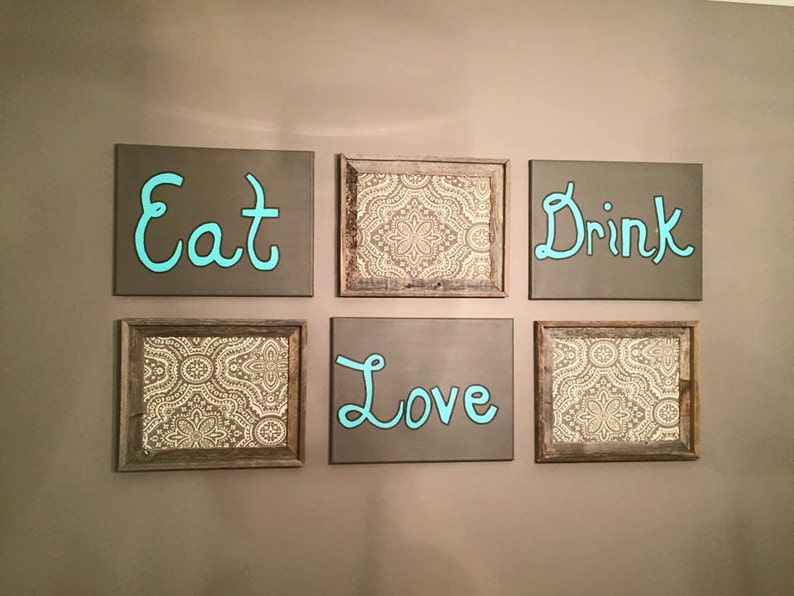 Wall Art Eat.drink.love 8x10 Dining Room Decor Kitchen Etsy