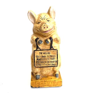 Vintage saving bank, Piggy bank, cast iron saving bank. #64CG5DCK16