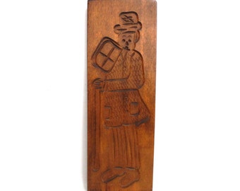 Wooden cookie mold. Wooden Dutch Folk Art Cookie Mold. speculaas plank, springerle. #64BG116K9