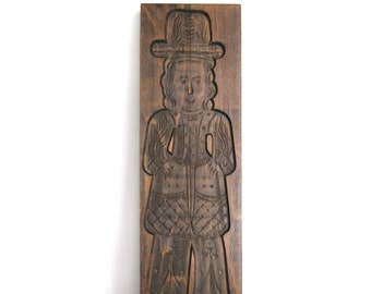 Springerle Wooden cookie mold. Wooden Dutch Folk Art Cookie Mold, Speculatius. #5E6G1F4K3