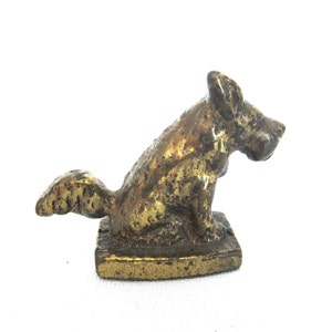 Vintage Small Brass Terrier Dog Figurine. #904GB7K1