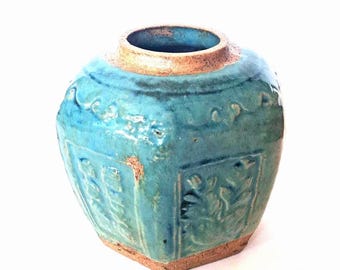 Ginger Jar Green Glazed Collectible pottery.