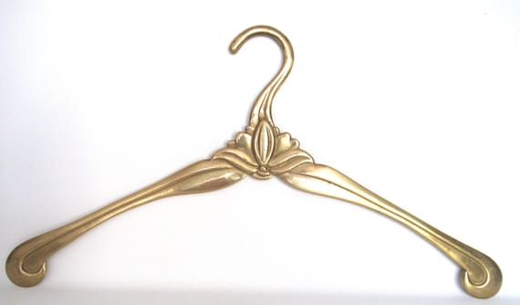 1 antique brass clothes hanger, vintage coat hanger, antique 1 antique brass clothes hanger, vintage coat hanger, antique