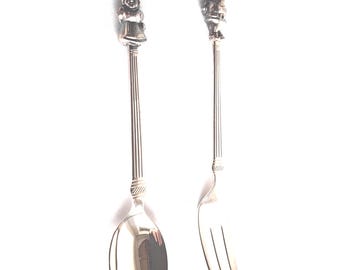 David the gnome Silver Cutlery, silver spoon and fork. #962G64K6