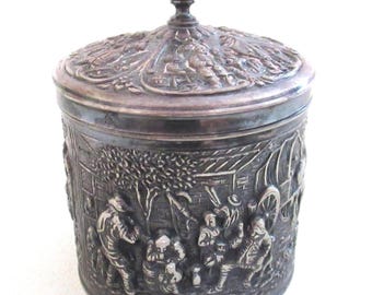 Silver Plated Tea Caddy: Hendrik Hooijkaas Design for Douwe Egberts