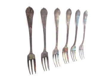 Set of 6 silver plated forks Gero - Vintage Cutlery. #83FGC8KE