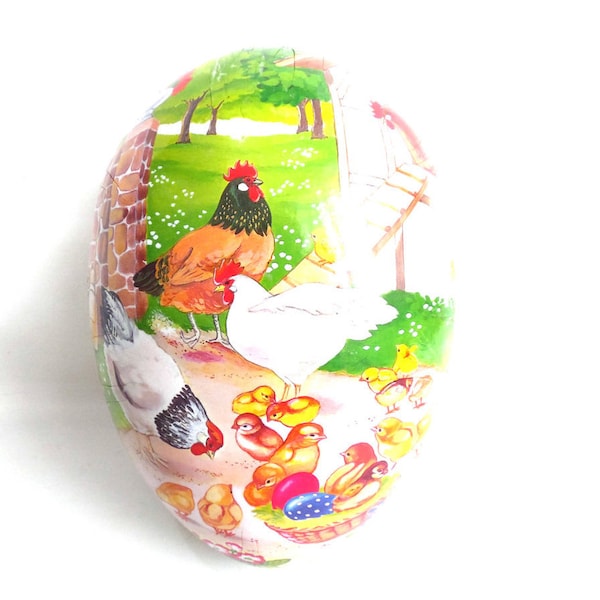 Oeuf de Pâques - Pâques allemand en papier mâché oeuf - Vintage Candy contenant #642G233KE