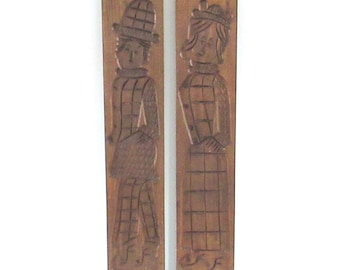 Antique wooden cookie molds, set of 2 Springerle molds, 29 INCH, Bakery decor. #76DGC7BK7