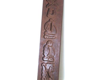 Vintage dutch wooden cookie mold, speculaas plank, springerle. #9C6G96KA