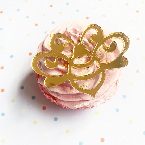 Acrylic cupcake charms, What will it bee decor, Bee cupcake toppers, Bee cupcake charms, Baby shower decor, Gender reveal cupcake toppers