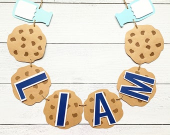 Milk and cookies banners, Milk and cookies decorations, first birthday decorations