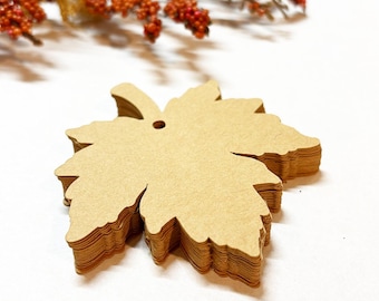 Maple Leaf Kraft Paper Tags: Fall Gift Tags, Set of 24
