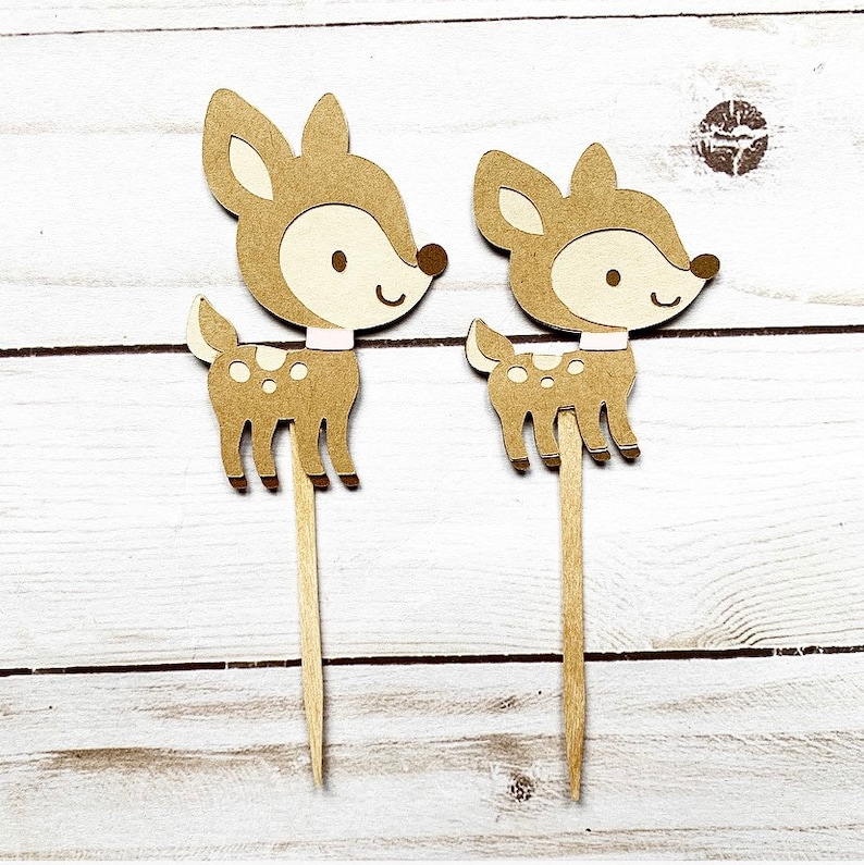 Deer cupcake toppers Set of 12