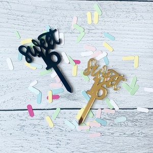 Sweet Sixteen cupcake toppers, Acrylic cupcake toppers, Cupcake charms, Acrylic party decorations, birthday cupcake toppers