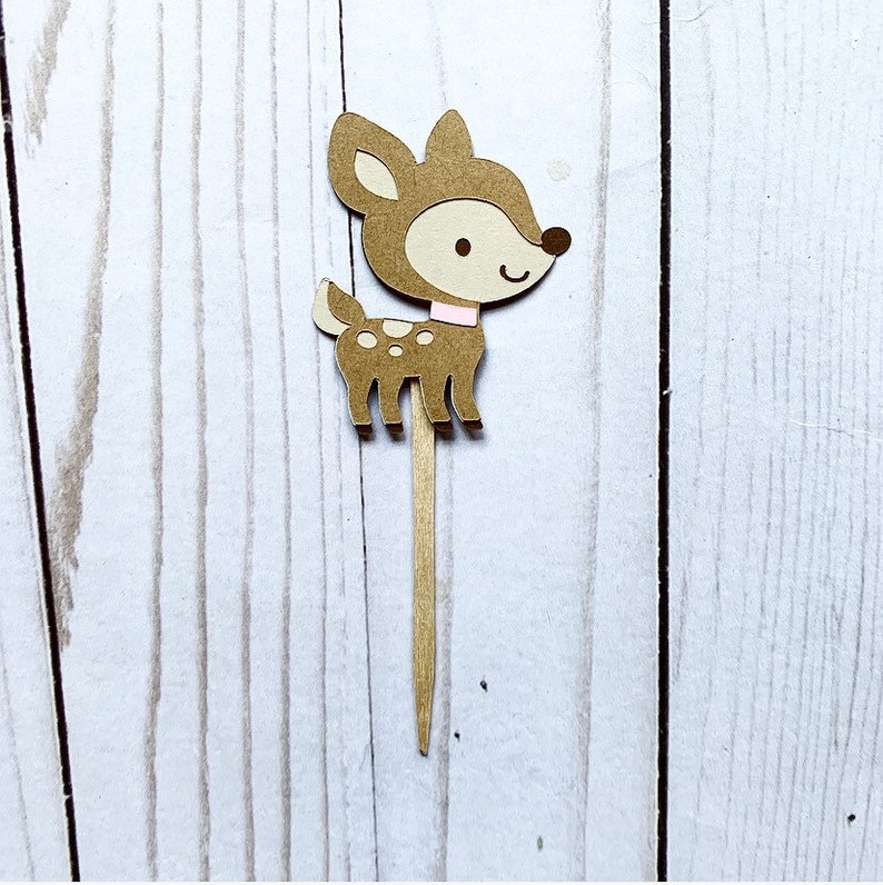 Deer cupcake toppers Set of 12