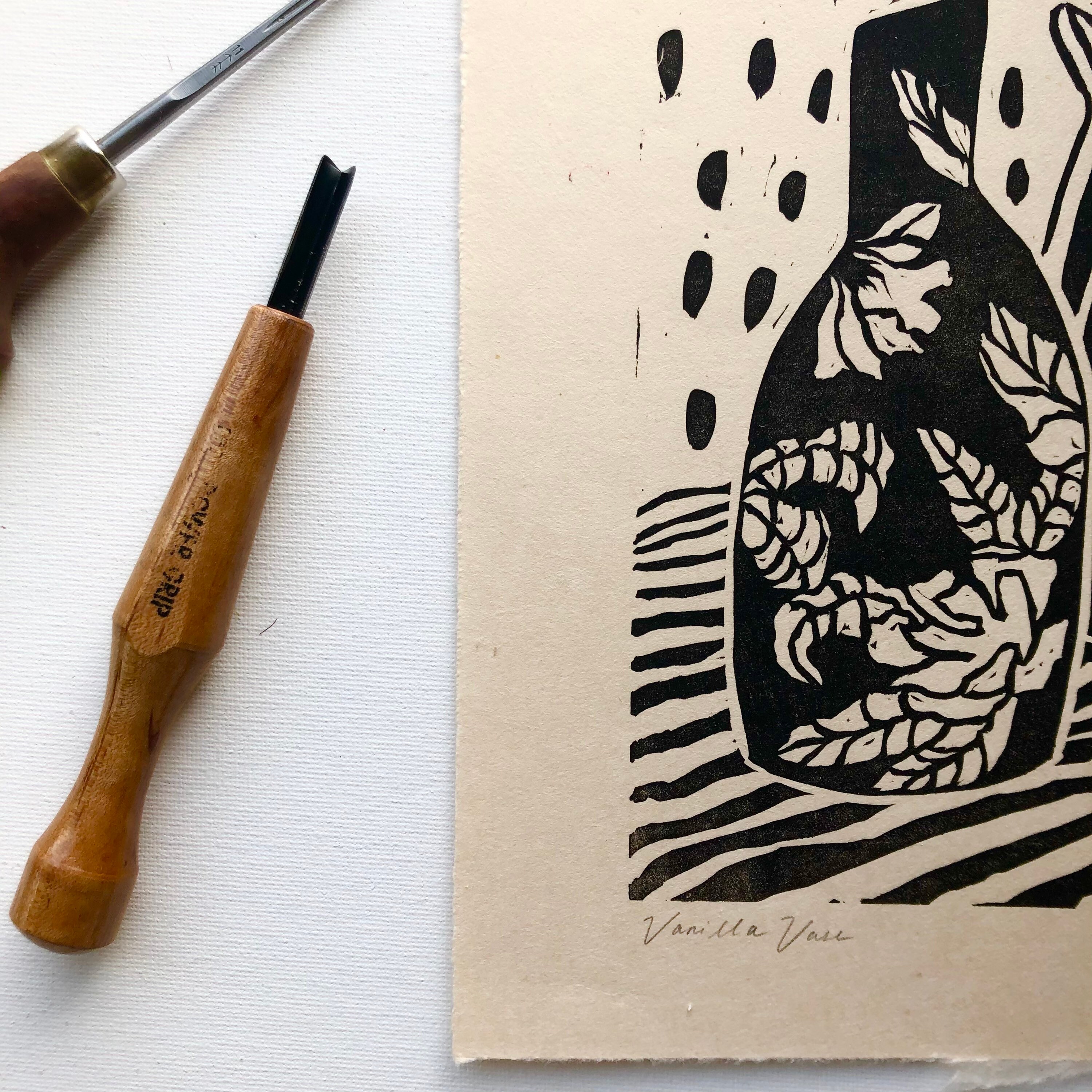 Still Life Linocut Print Handmade Block Print Home Decor Etsy
