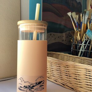 Linocut Landscape Sticker: Transparent Vinyl Art image 6
