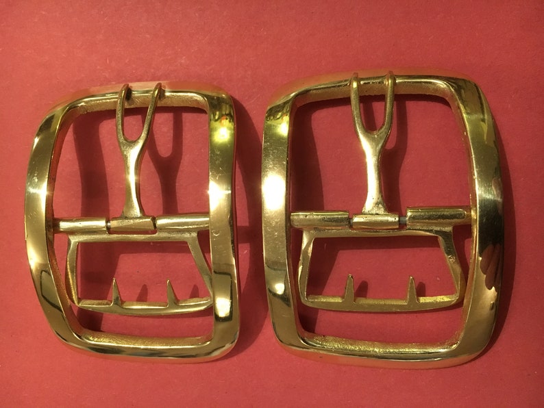 38mm Brass Shoe Buckles Pair Etsy