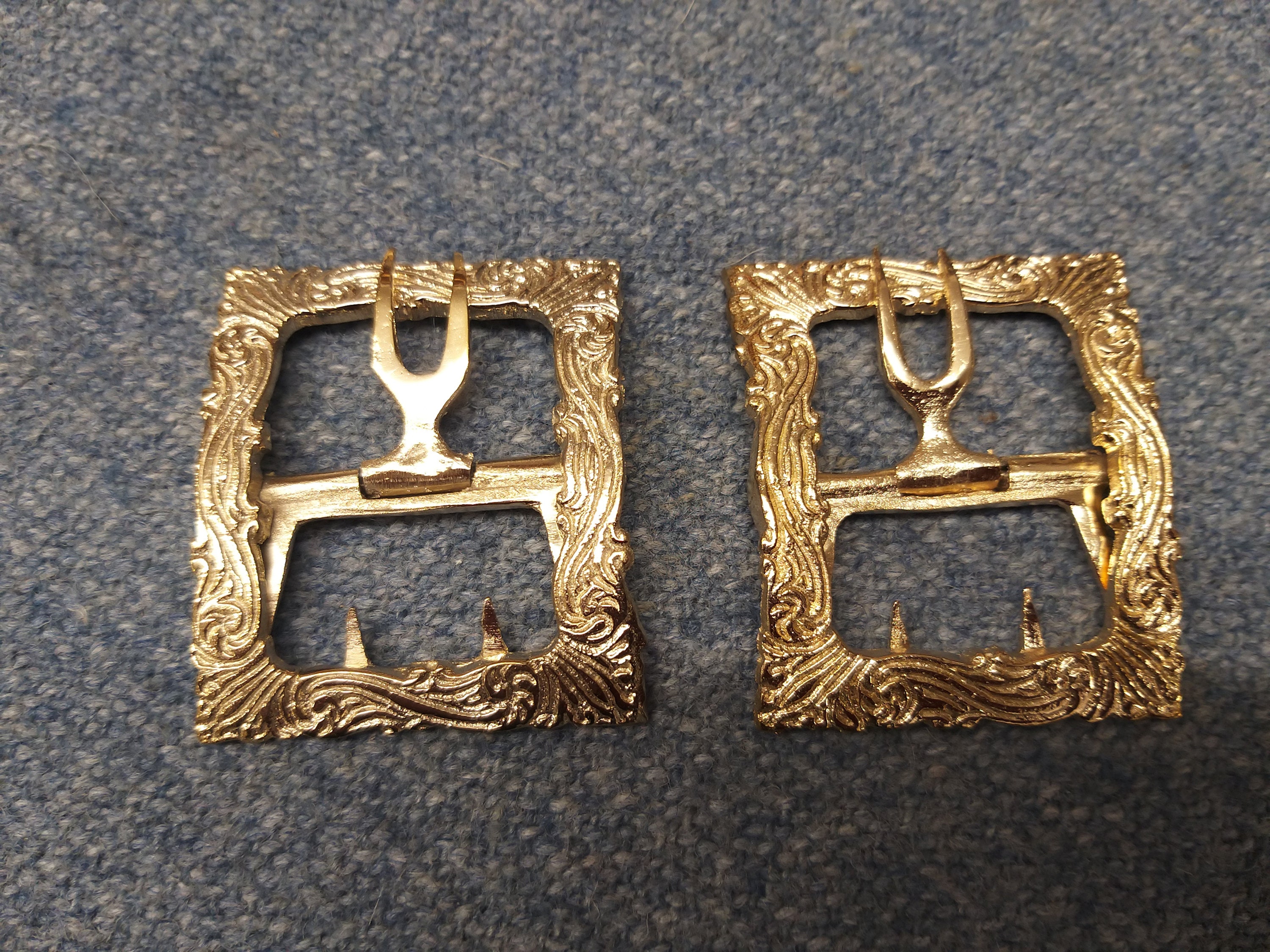 30mm Brass Shoe Buckles Pair Etsy