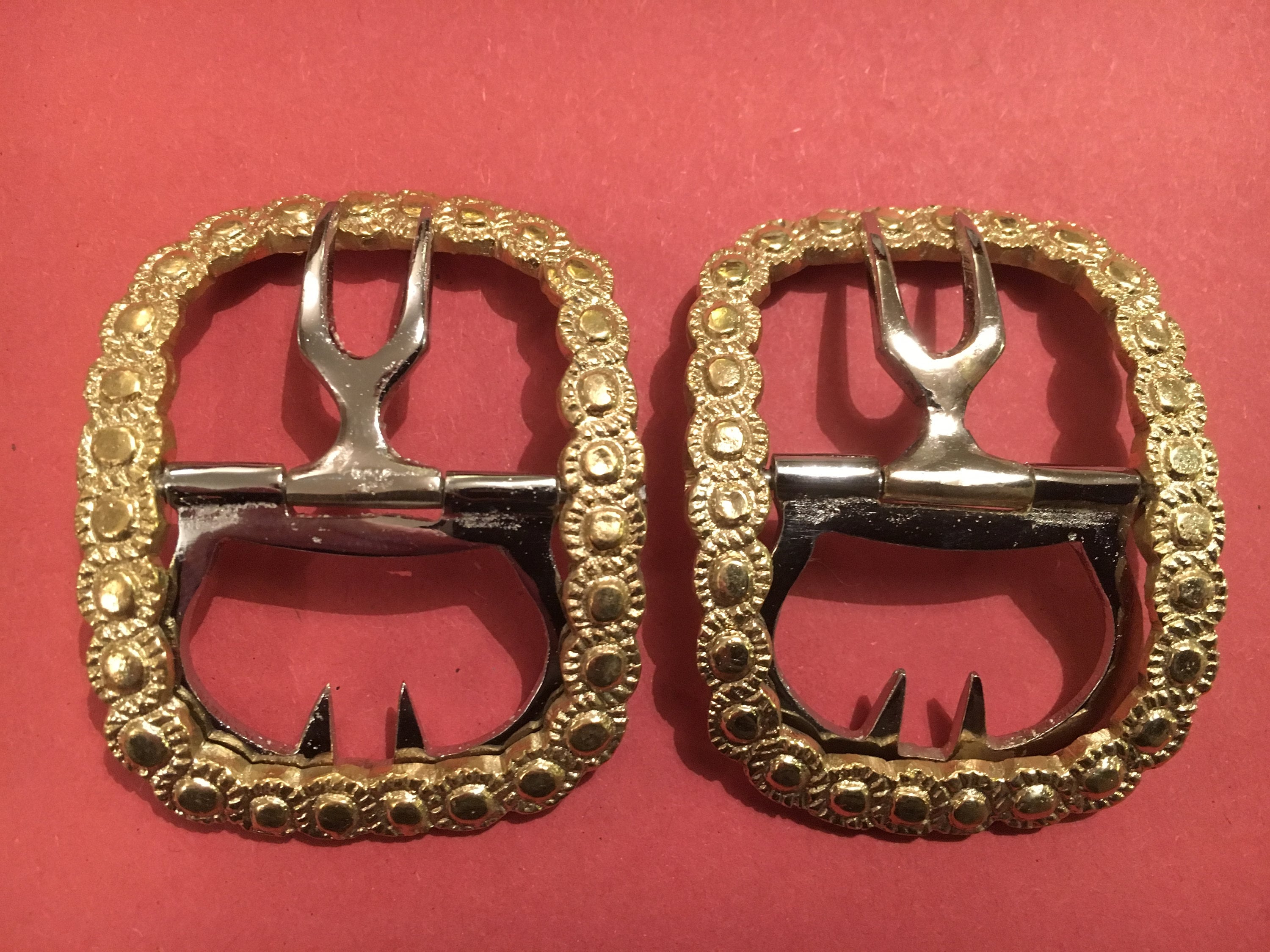 32mm Decorated Brass Shoe Buckles Pair Etsy