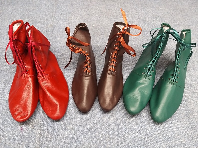 DIY Dance Shoes- Ballroom, Lindy, Swing Ladies Regency Ankle Boots $136.00 AT vintagedancer.com