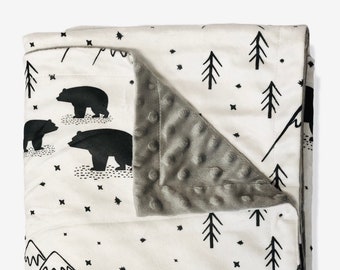 Soft and Cozy Mountain Bear Fuzzy Baby Blanket Sherpa