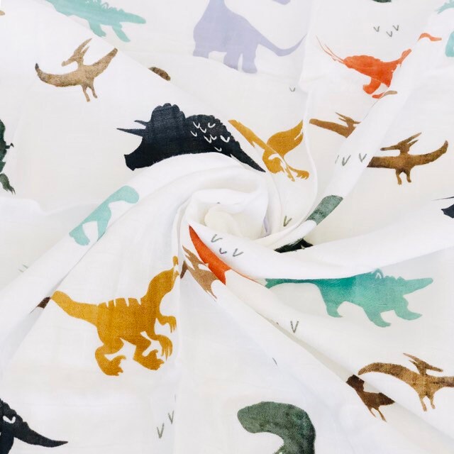 dinosaur muslin swaddle