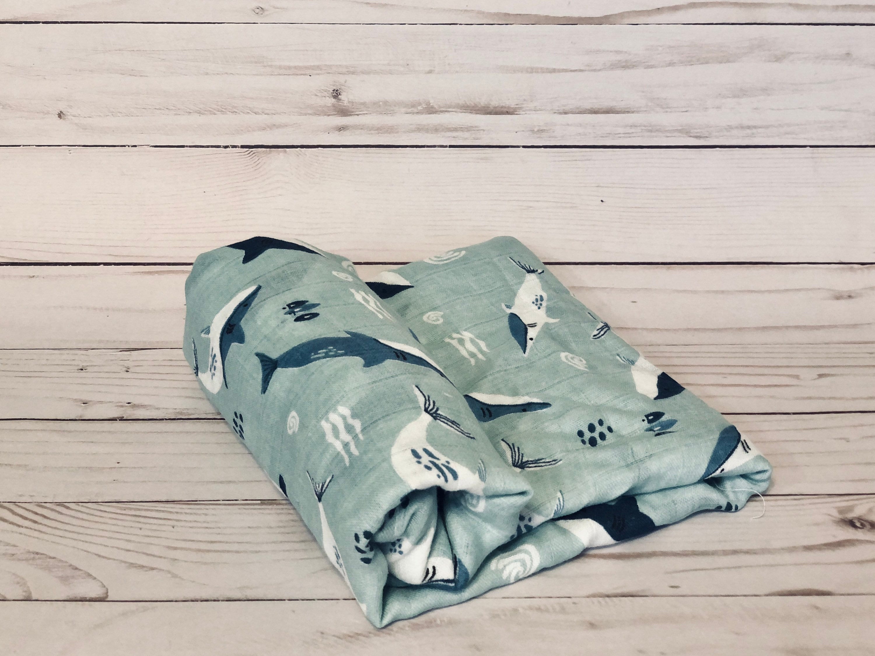 Shark top swaddle blanket