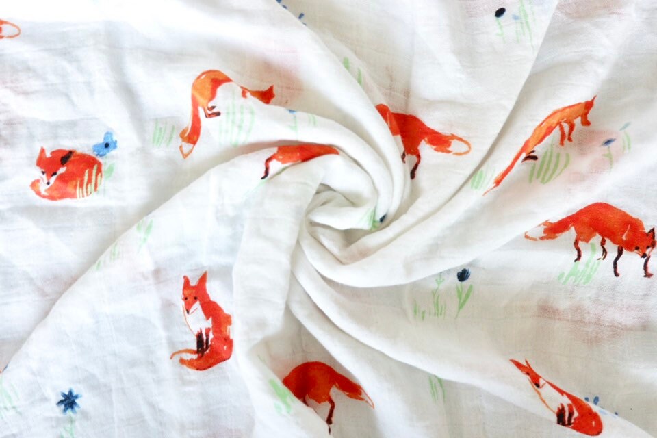fox swaddle blanket