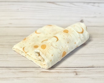 Neutral Sun & Moon Organic Bamboo Muslin Baby Swaddle Blanket