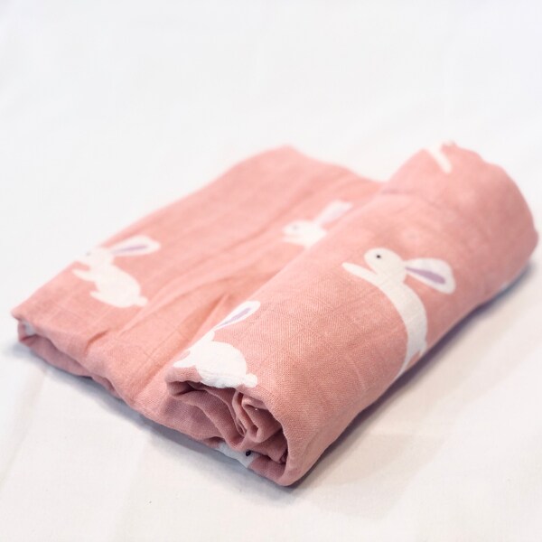 Bamboo Swaddle Blanket (Teatime Pink) main image 1