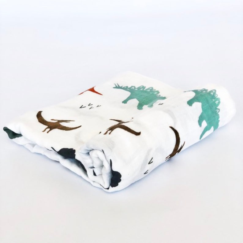 dinosaur muslin swaddle