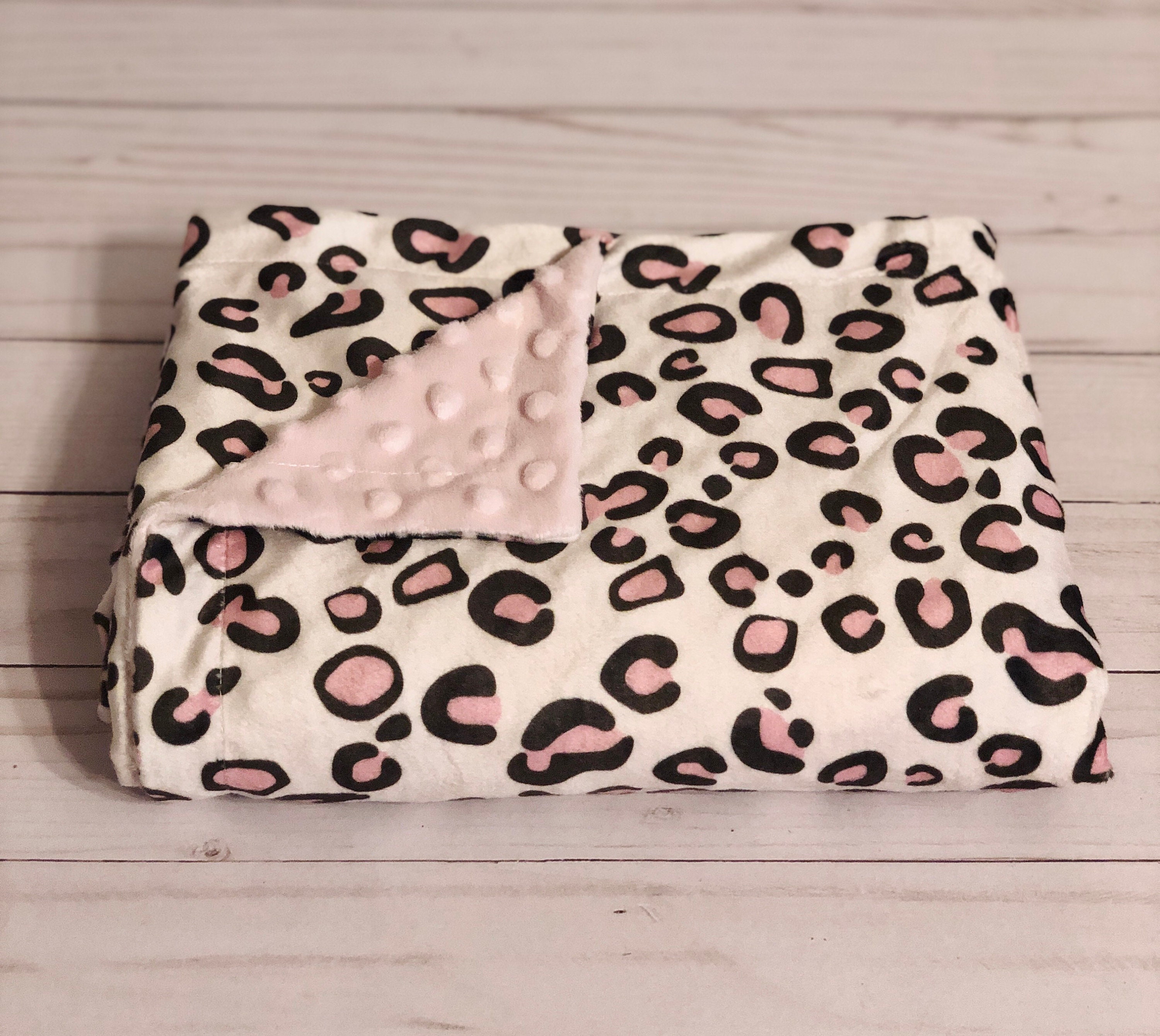 Soft and Cozy Pink Leopard Print Fuzzy Baby Blanket Customizable Etsy Canada