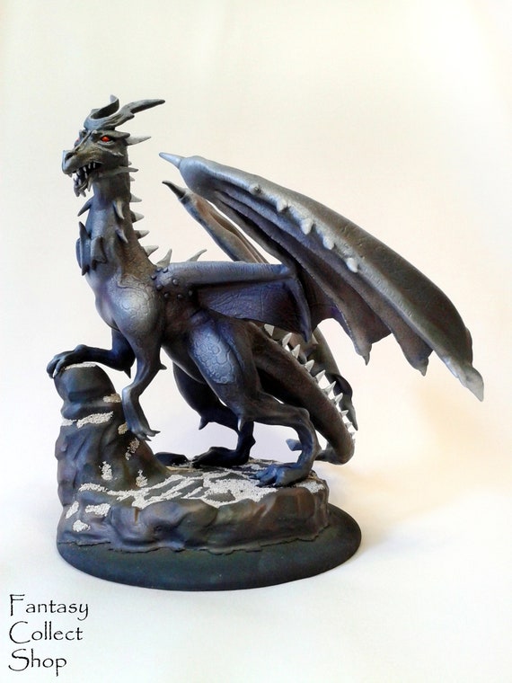 Black Dragon Alduin Figurine From The Elder Scrolls Skyrim Etsy
