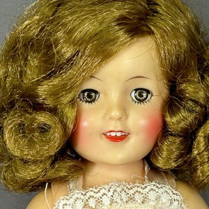 Muñeca Shirley Temple ideal - Vinilo de 12&quot; - Vintage 1950s - Traje y zapatos originales - Muñeca de celebridad vintage