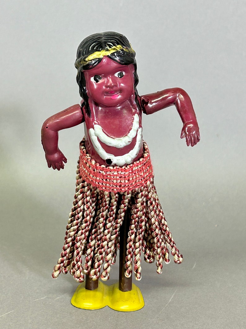 Wind Up Celluloid Hawaiian Dancer Vintage Celluloid Doll image 6