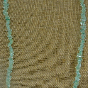 Vintage Aquamarine Gemstone Necklace -  Vintage Jewelry, Necklaces, Aquamarine, 1940s Aquamarine Chip Gemstone Necklace, Art Deco Era