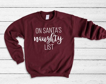 Cupid is on My Naughty List Black Adult Crew Neck Sweatshirt