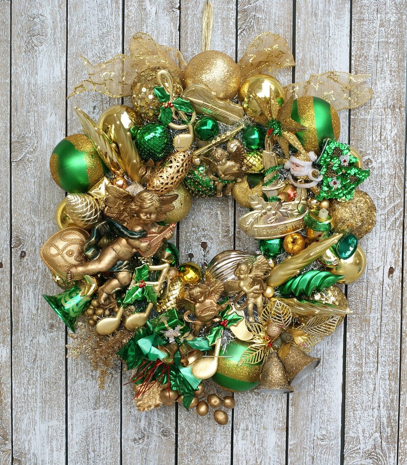 Christmas Wreaths For Front Door Vintage Christmas Decorations Ornament Wreath Christmas Door Wreath Holiday Wreath Mid Century Antique