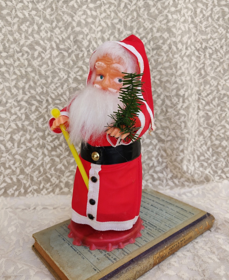 Vintage Santa Claus Doll, Mid Century Collectible Santa Figurine, Vintage Christmas Decorations, Antique Retro Christmas Ornaments Decor image 5