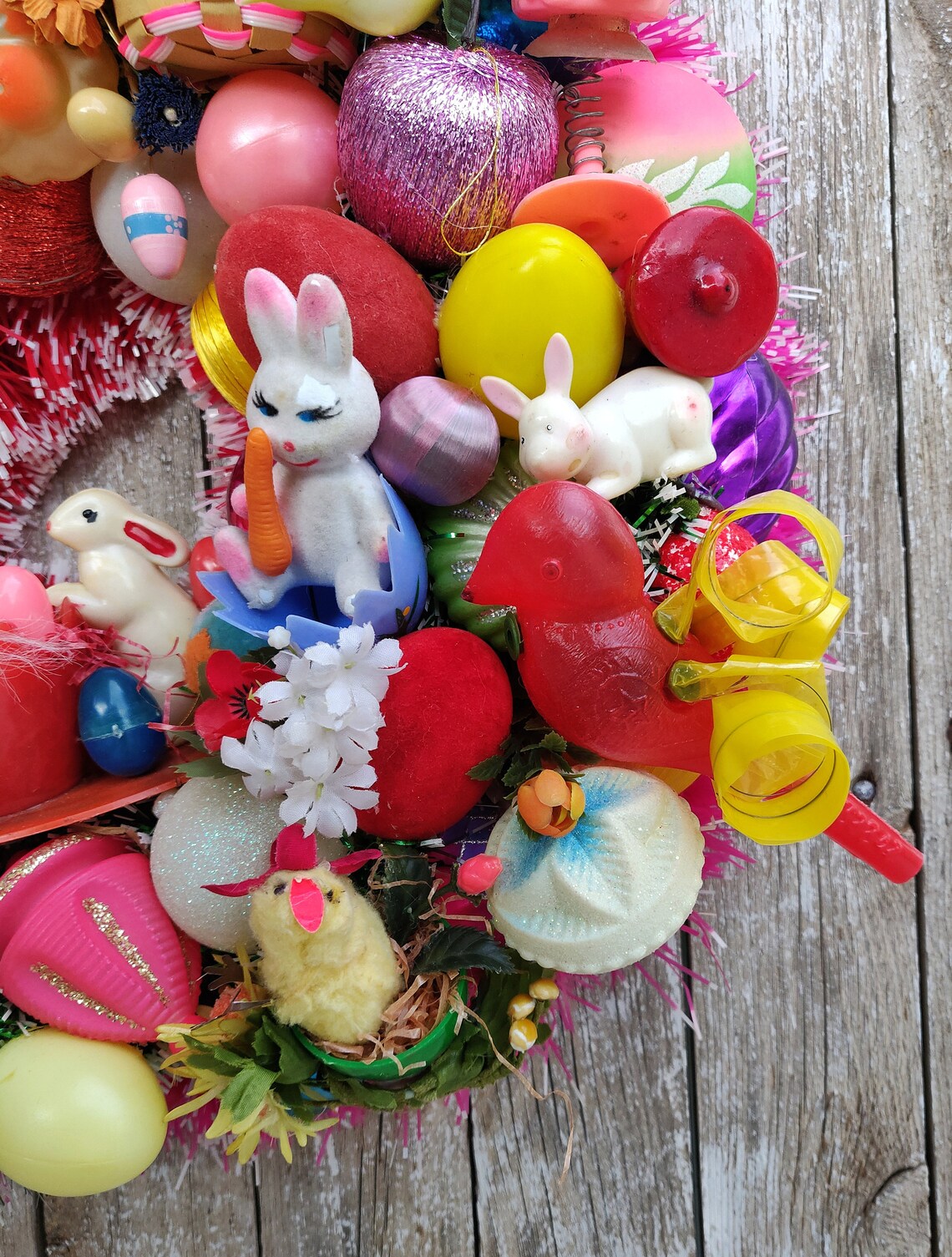 Easter Bunny Wreaths Front Door Vintage Easter Decorations Etsy