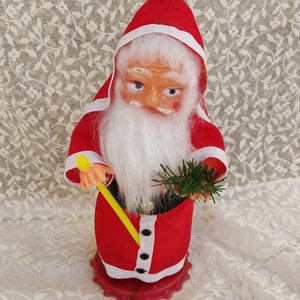 Vintage Santa Claus Doll, Mid Century Collectible Santa Figurine, Vintage Christmas Decorations, Antique Retro Christmas Ornaments Decor image 4