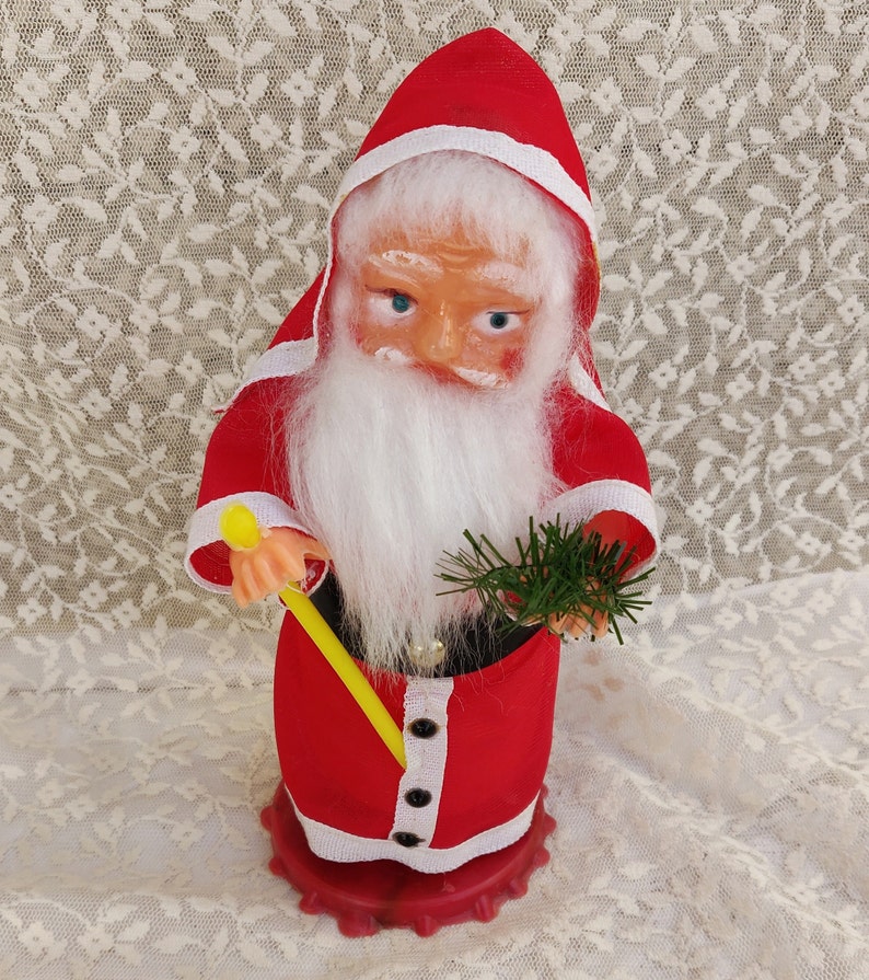 Vintage Santa Claus Doll, Mid Century Collectible Santa Figurine, Vintage Christmas Decorations, Antique Retro Christmas Ornaments Decor image 4