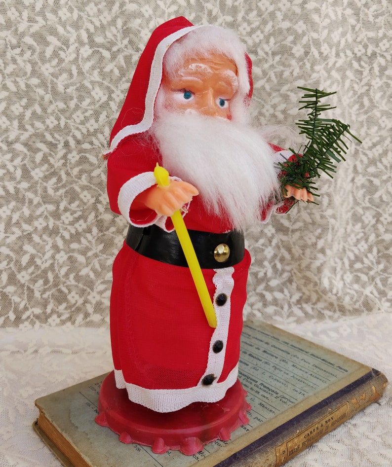 Vintage Santa Claus Doll, Mid Century Collectible Santa Figurine, Vintage Christmas Decorations, Antique Retro Christmas Ornaments Decor image 8