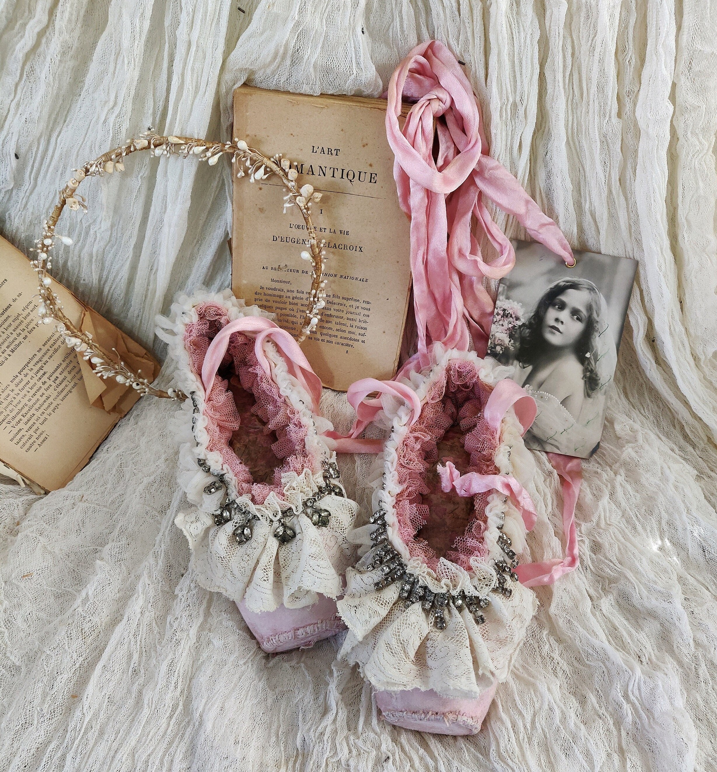 Ballet Shoes Decorative Embellished Wall Decor Shabby Chic French