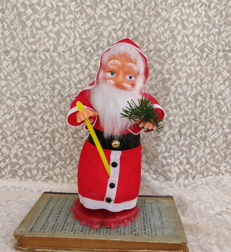 Vintage Santa Claus Doll, Mid Century Collectible Santa Figurine, Vintage Christmas Decorations, Antique Retro Christmas Ornaments Decor image 1