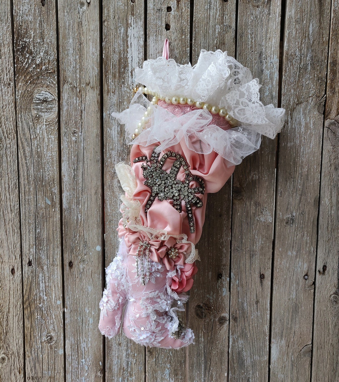 Christmas Stockings with Pink Sequins