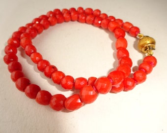 Antique Coral Beads - Etsy UK